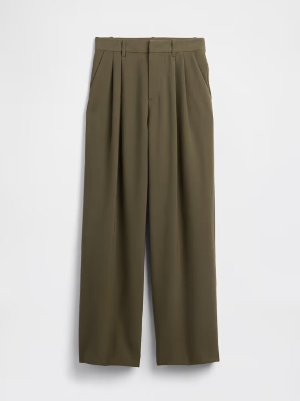 GAP 365 High Rise Pleated Trousers | Black Moss Green | 14 Tall